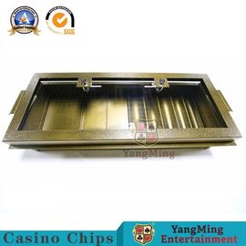 Custom Single Layer Double Lock Metal Chips Tray Dragon Tiger Gambling Table Chips Float Case