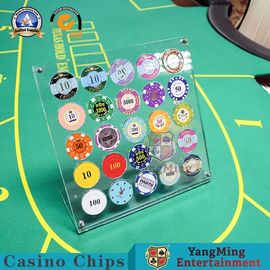 Plastic Poker Chips Display Board Acrylic 20pcs Roulette Table Round Chips Carrier