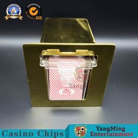 Stainless Steel Titanium Yellow Playing Cards Holder GamblingTable Hidden Card Box