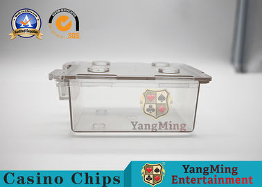 Gambling Vip Club Custom Playing Card Carrier Box  / Acrylic Plastic Discard Holder