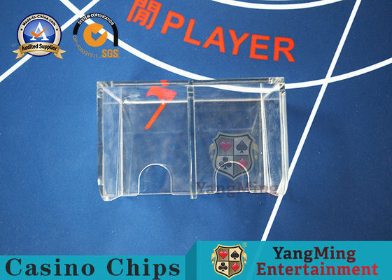 Transparent Acrylic Cow Cow Poker Chip Holder 2 Grid Split Pin Card Box