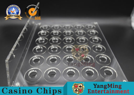 Plastic Casino Game Accessories 30 Piece Poker Anti Counterfeiting Chip Display Stand