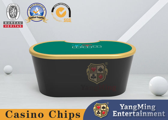 Private Club Oval PU Leather Casino Poker Table With Fireproof Board