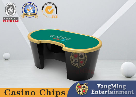 Private Club Oval PU Leather Casino Poker Table With Fireproof Board