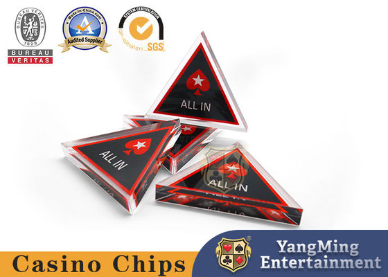 High Transparency Acrylic Casino Game Accessories Triangle Positioning Card
