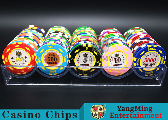100pcs 40mm Round Shape Chips 3.3mm Chips Float Light Casino Chip Tray Without Cover Suitable For Card Games