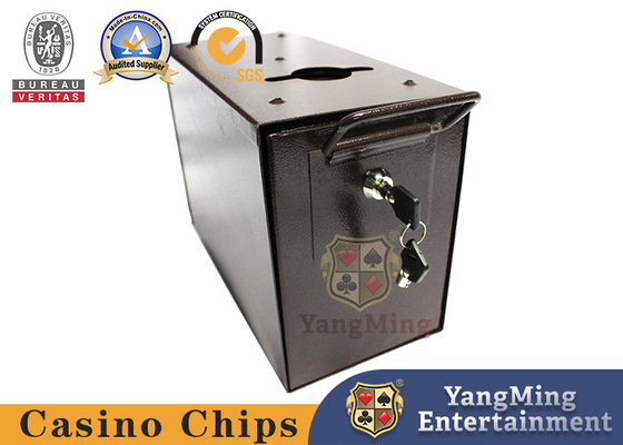Customized  Full Metal Iron Casino Poker Table Coin Box , Casion Tip Money Box