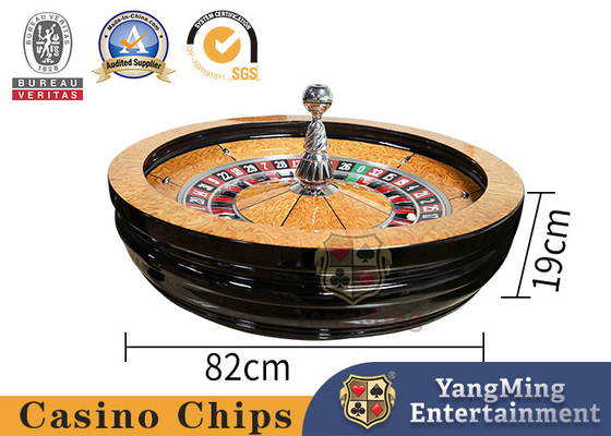 Gambling 32 Inch Solid Wood Manual Turntable Poker Roulette Table Custom