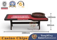 Solid Wood Roulette 10 Player Poker Table Gambling Customized Standard American H Shaped Feet