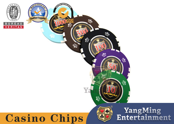 Anti Counterfeiting Casino Poker Chip Set Clay +Sticker