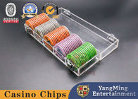 100 Pcs Of 45mm Casino Poker Chip Tray With Lock Acrylic Transparent Poker Table Game