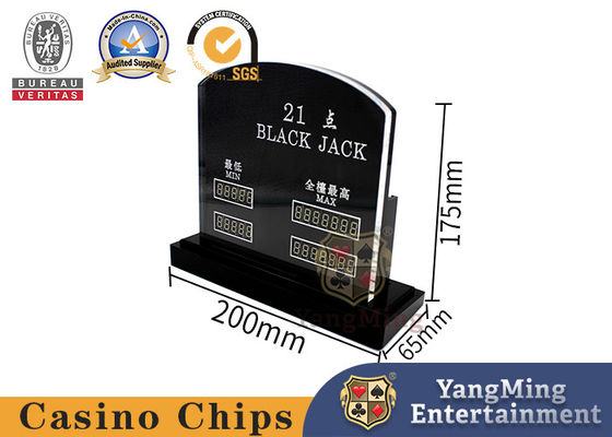 Electronic Black Jack Poker Table Bet Limit Sign Acrylic LED Color Light Display