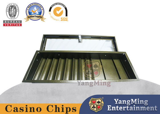 Metallic Yellow Poker Chip Tray Metal Iron Chip Float Single Layer Combination With Lock