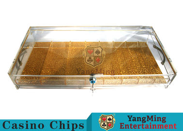 Buy Half Transparent Acrylic Two Yards Casino Chip Case Portable With Cartridge Handle Gambling Chips Box With Lock Case online manufacture