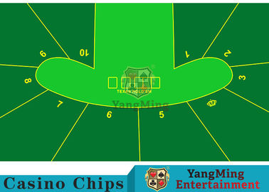 Buy 100% Polyester Fabric 10 Player Texas Holdem Poker Table Layout   Casino Layout For Standard Poker Games Blue Color online manufacture