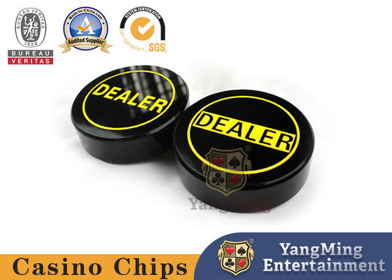 Buy Black Acrylic Dealer Texas Poker Table Game Double Sided Engraved Positioning Card online manufacture