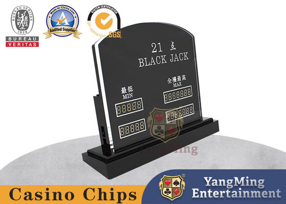 Electronic Black Jack Poker Table Bet Limit Sign Acrylic LED Color Light Display