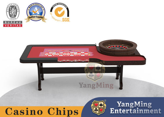 Solid Wood Roulette 10 Player Poker Table Gambling Customized Standard H Shaped Feet