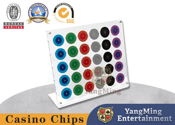 Brand New Fully Transparent 30-Piece Poker Chip Rack Round Chip Casino Table Chip Rack