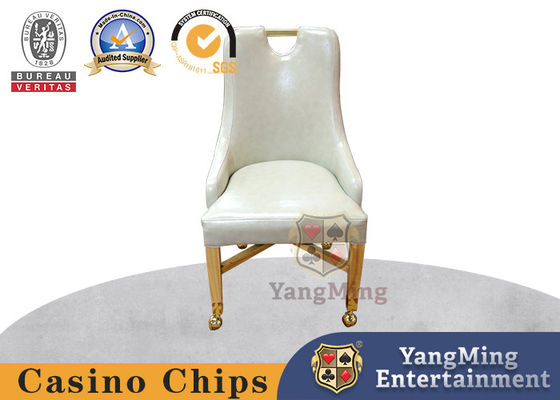 Baccarat Casino Metal Sliding Wheelchair Poker Club Table Game Players Chair With Armrests