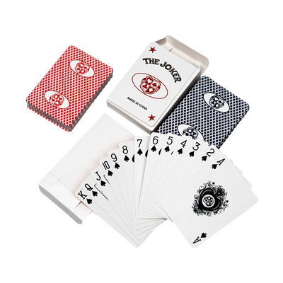 Buy 310g German Blackchip Casino Poker Cards Customized Two Color Design Baccarat Dragon Tiger Poker Table Game Cards online manufacture