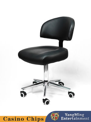 Buy Black Metal Pulley Chair Gambling Table Dealer Chair With Adjustable Height online manufacture