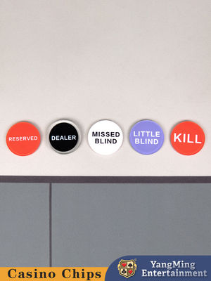 Buy Acrylic Round Texas Size Blind Bet Card With Front And Back English Printing Texas Hold'Em Button online manufacture