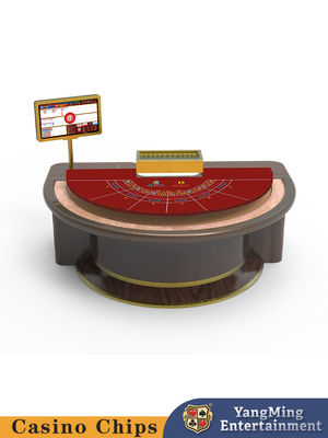 Buy Customized Baccarat Lucky Six Casino Game Poker Table Half Round Casual Card Game Chess Table online manufacture