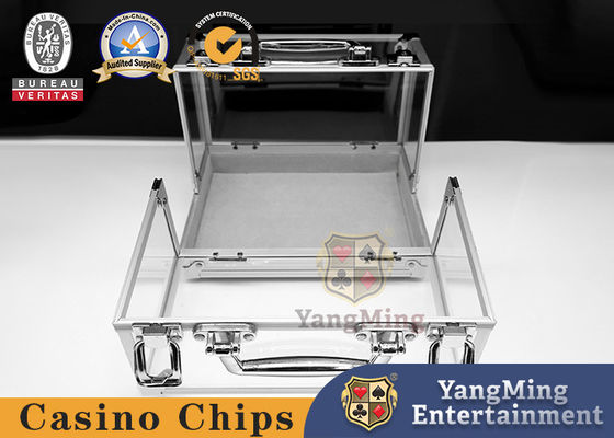 Buy Aluminum Alloy 600 Piece Transparent Chip Box Poker Table Game Table Chip Box online manufacture