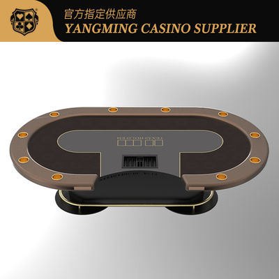 Buy Black Oval Metal Treadle Poker Table Texas Casino Poker Game Tables online manufacture
