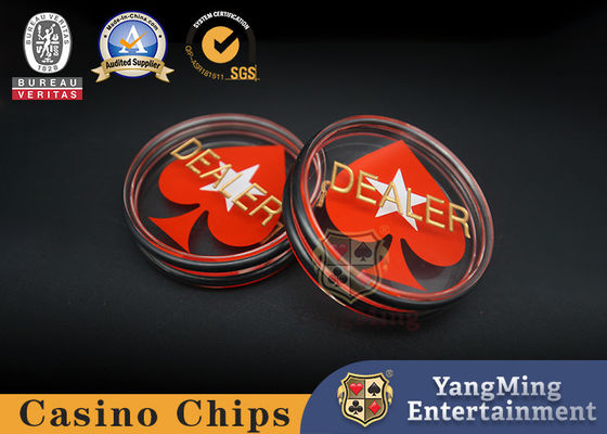 Buy Gambling Club Texas Full Transparent Double-sided Engraving Silk Screen Button Dealer online manufacture