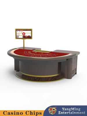 Buy Wholesale Deluxe Treadle Baccarat Gambling Table Half Round Baccarat Texas Hold'em Poker Table online manufacture