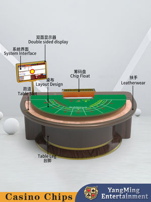 Buy Deluxe Wooden Poker Table Semi-Circular Treadle Baccarat Table Southeast Asian Style Poker Counter Table online manufacture