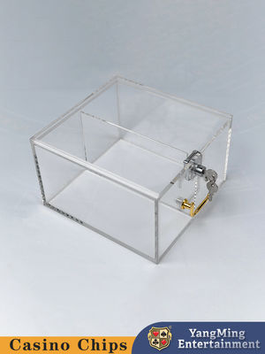 Buy Clear Thickened Acrylic Two Compartment Chip Case Casino Club Poker Table Game Table Top Chip Case online manufacture