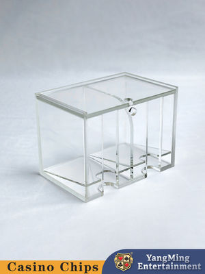 Buy Factory Customized Two Compartments Transparent 8 Decks of Cards Discard Holder Poker Table Card Box Table Game Discard Holder online manufacture
