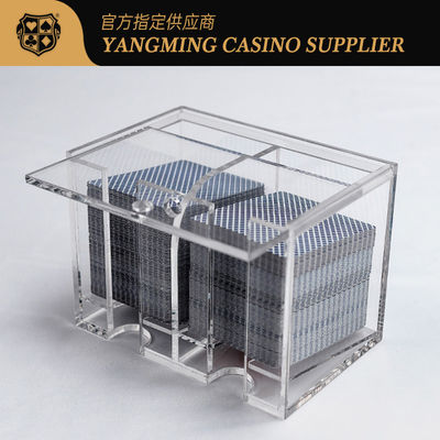 Buy 8 Deck Casino Grade Acrylic Clear Scrap Card Case Holder Club Poker Game Tabletop Discard Holder online manufacture
