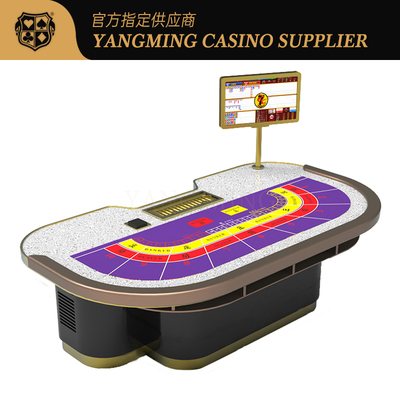 Buy 9 Players Baccarat Luxury Casino Poker Table Customized Patterns And Colors online manufacture