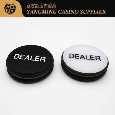 Buy Texas Hold' Em Black & White Double-Sided Engraving Round Dealer Card Chips Poker Table Size Pressing Piece Positioning online manufacture