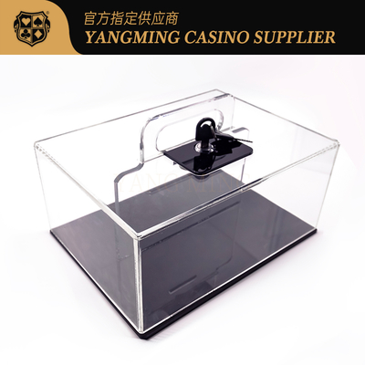 Buy Metallic Iron + Lock Acrylic Poker Chip Case Full Transparent Baccarat Table Game online manufacture