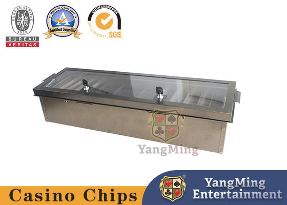 Buy 2 - Layer Bronze Metal Casino Chip Tray Thick Solid With Security Protection Lock online manufacture