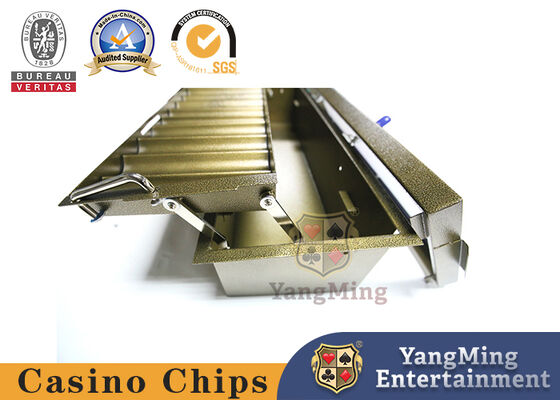 Buy Single Tier Casino Chip Tray Titanium Square Round UV Gambling Chips Box With Cover online manufacture
