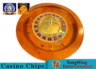 VIP Club Dedicated 32inch 50cm Wooden Roulette Wheel Board , Custom British 36 Yards Manual Ball Wheel