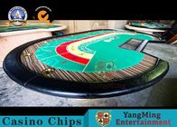 Baccarat 10 Person Casino Poker Table With Cash Drop Holder 2650 * 14530 * 750mm