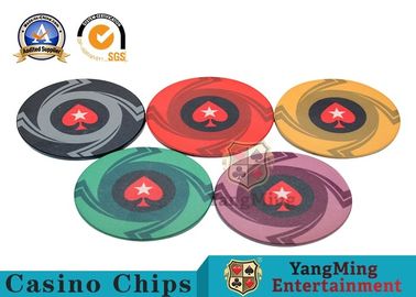 Buy Round Plastic Ceramic Blank Casino Poker Chips Sets , Colorful Polyspectra Chip online manufacture