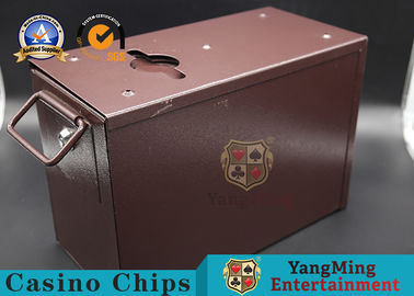 Gambling Poker Table Metal Casino Money Drop Box With Sleeve & Locks For Poker Table Cash Holder