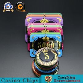 Customized Casino Poker Chips / Anti - Counterfeiting Round Gambling Chips