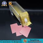 6-8 Deck Golden Acrylic Frosted Casino Poker Card Shoe , Poker Dealer Set