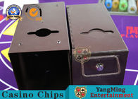 Customized Deluxe Metallic iron Cash Box Texas Hold'em Poker Table Cash Drop Carrier Tip Box