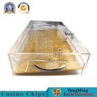 Portable Casino Chip Tray Dragon Tiger Baccarat Table Translucent Gold Wire Bottom Acrylic Plastic Chip Holder