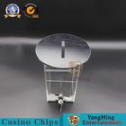 Poker Table Playing Cards Acrylic Drop Box Black Round Bottom With Metal Lock